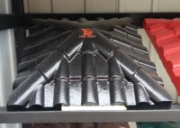 Крышка на столб забора "Черепица" черная 450х450 мм