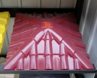 Крышка на столб забора "Черепица" бордовая вишня 450х450 мм